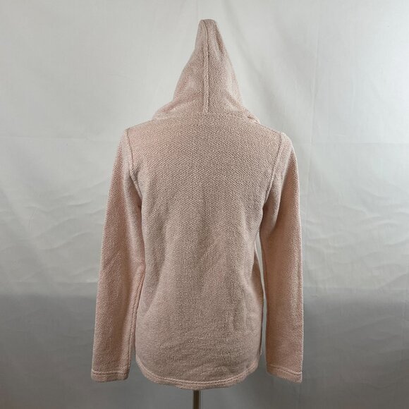 Faherty Hooded Top S Pale Pink Long Sleeve V-Neck Kangaroo Pocket - Picture 7 of 11